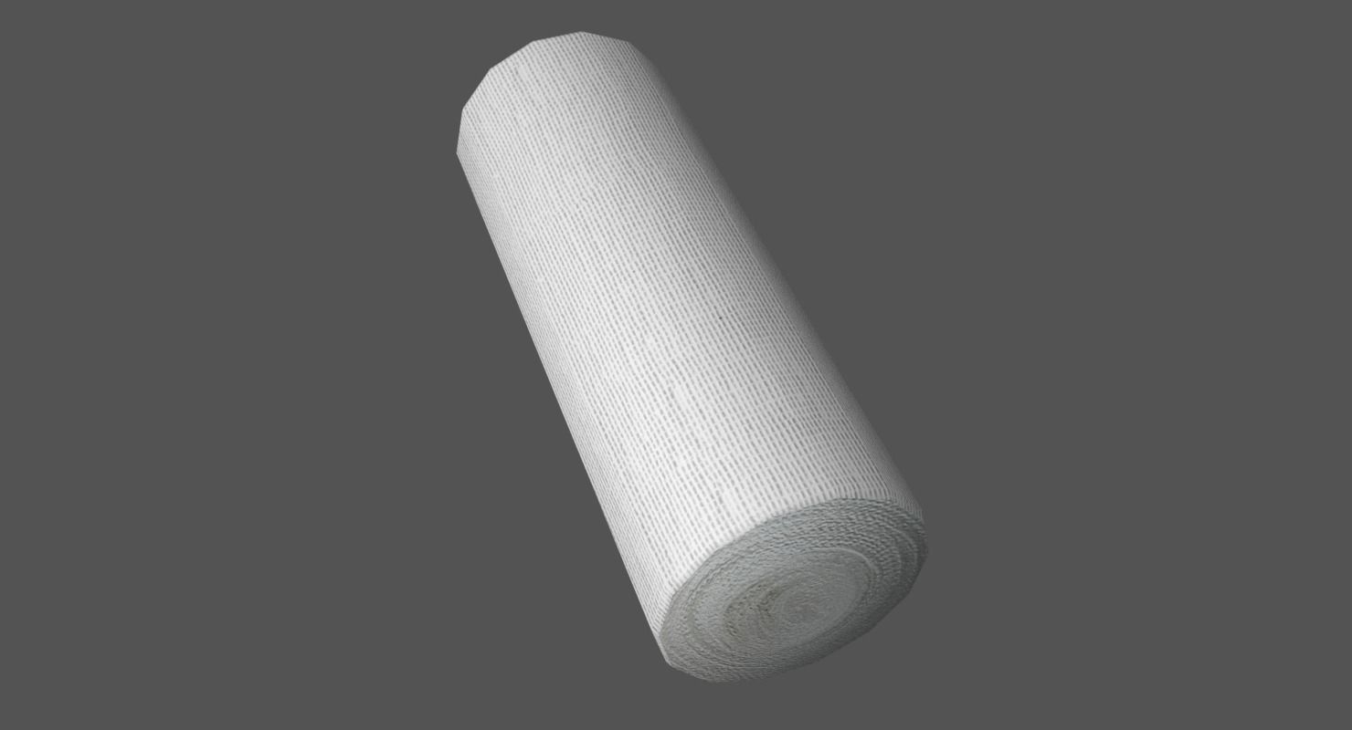 Gauze Bandage Roll Low-poly 3D model_2