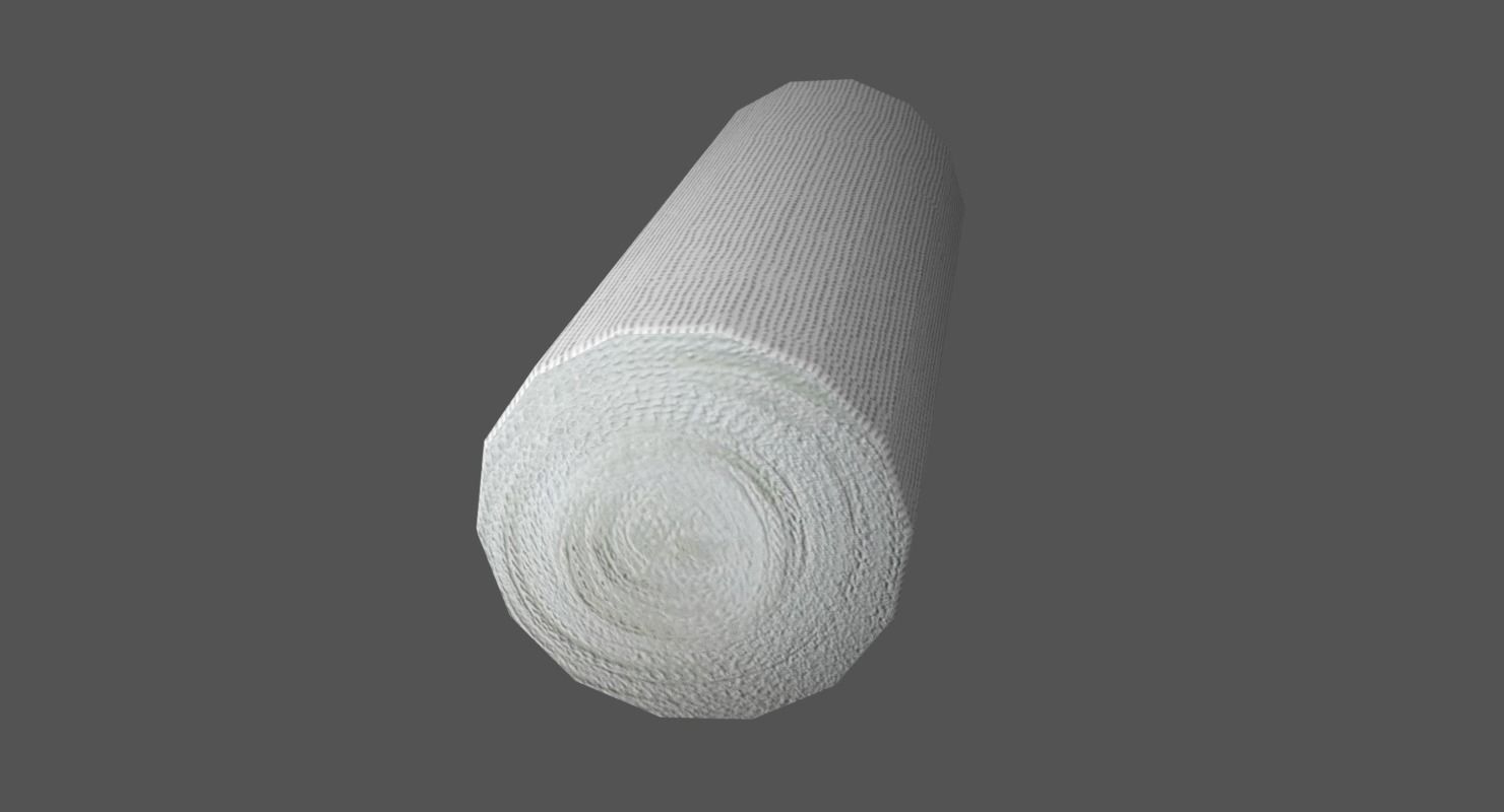 Gauze Bandage Roll Low-poly 3D model_3