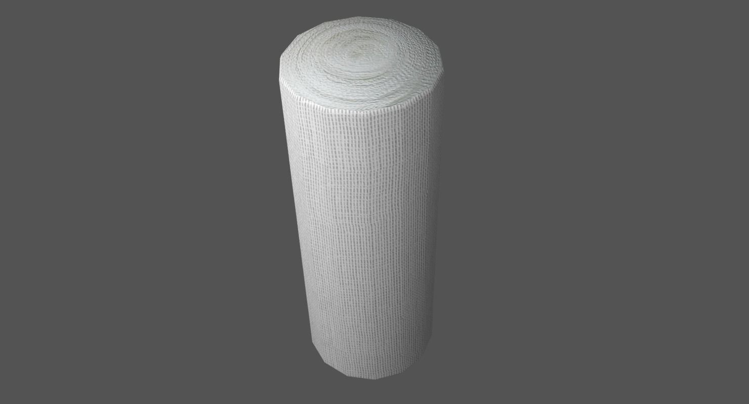 Gauze Bandage Roll Low-poly 3D model_4