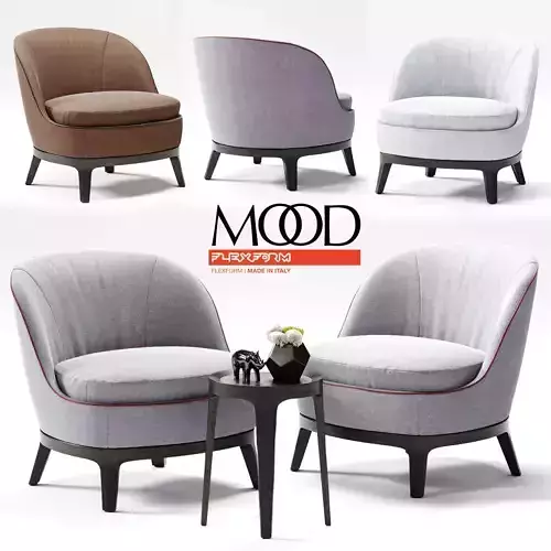 FLEXFORM Dragonfly Armchair 03 Low-poly 3D model