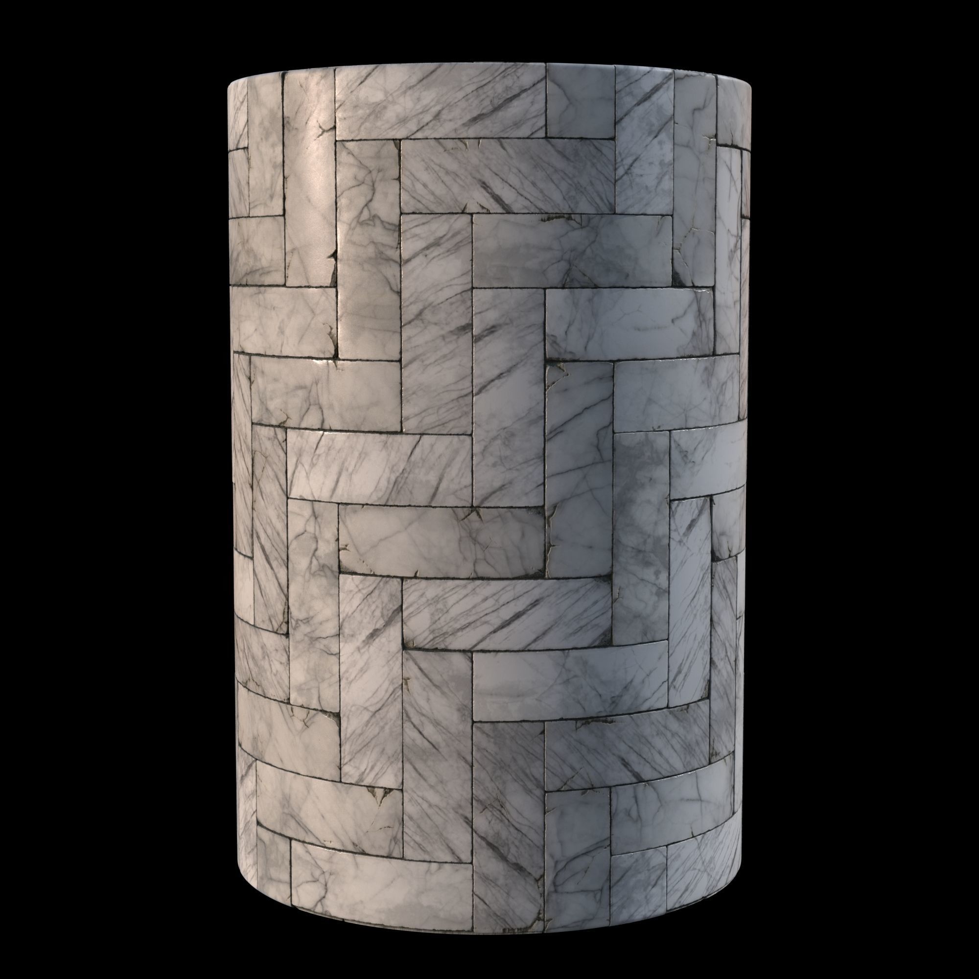 White marble tiles PBR material  Texture_2