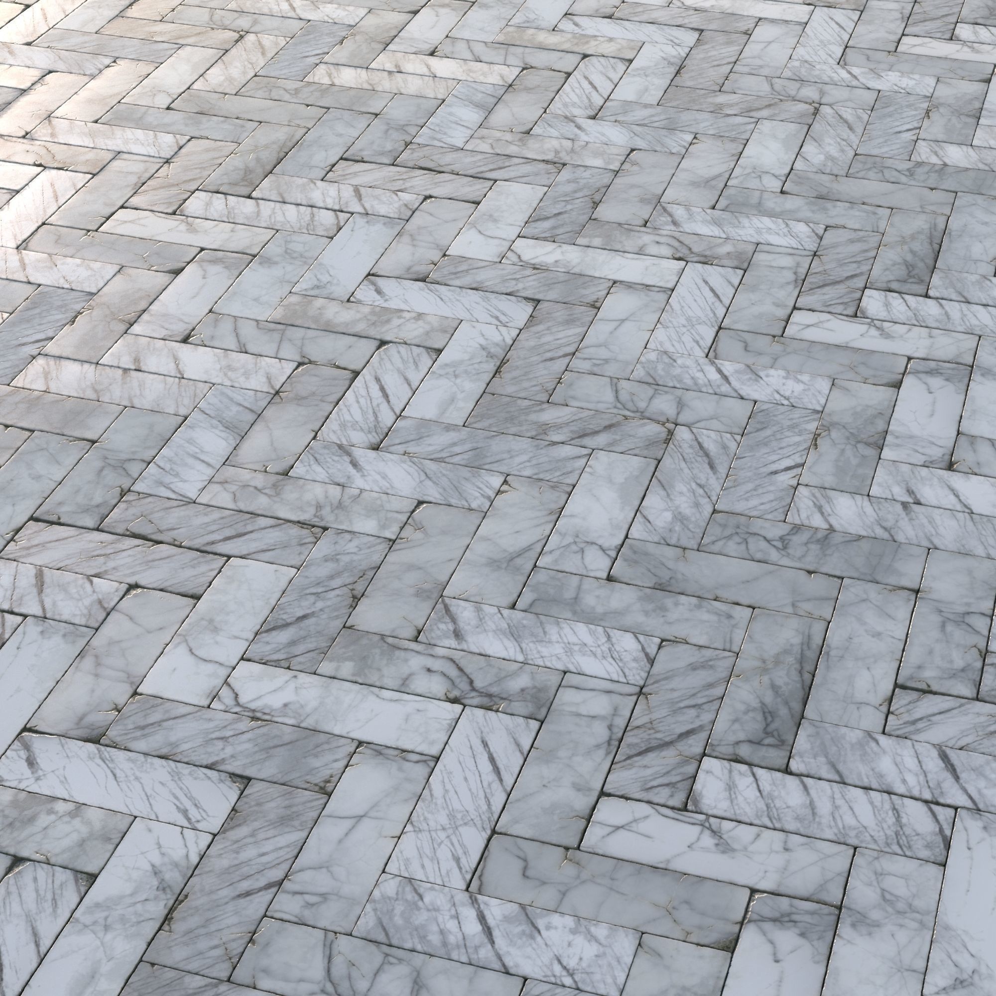 White marble tiles PBR material  Texture_1
