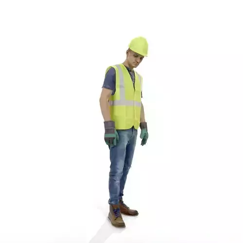 Ready-Posed 3D Construction Workers MeMsS025HD2 3D model