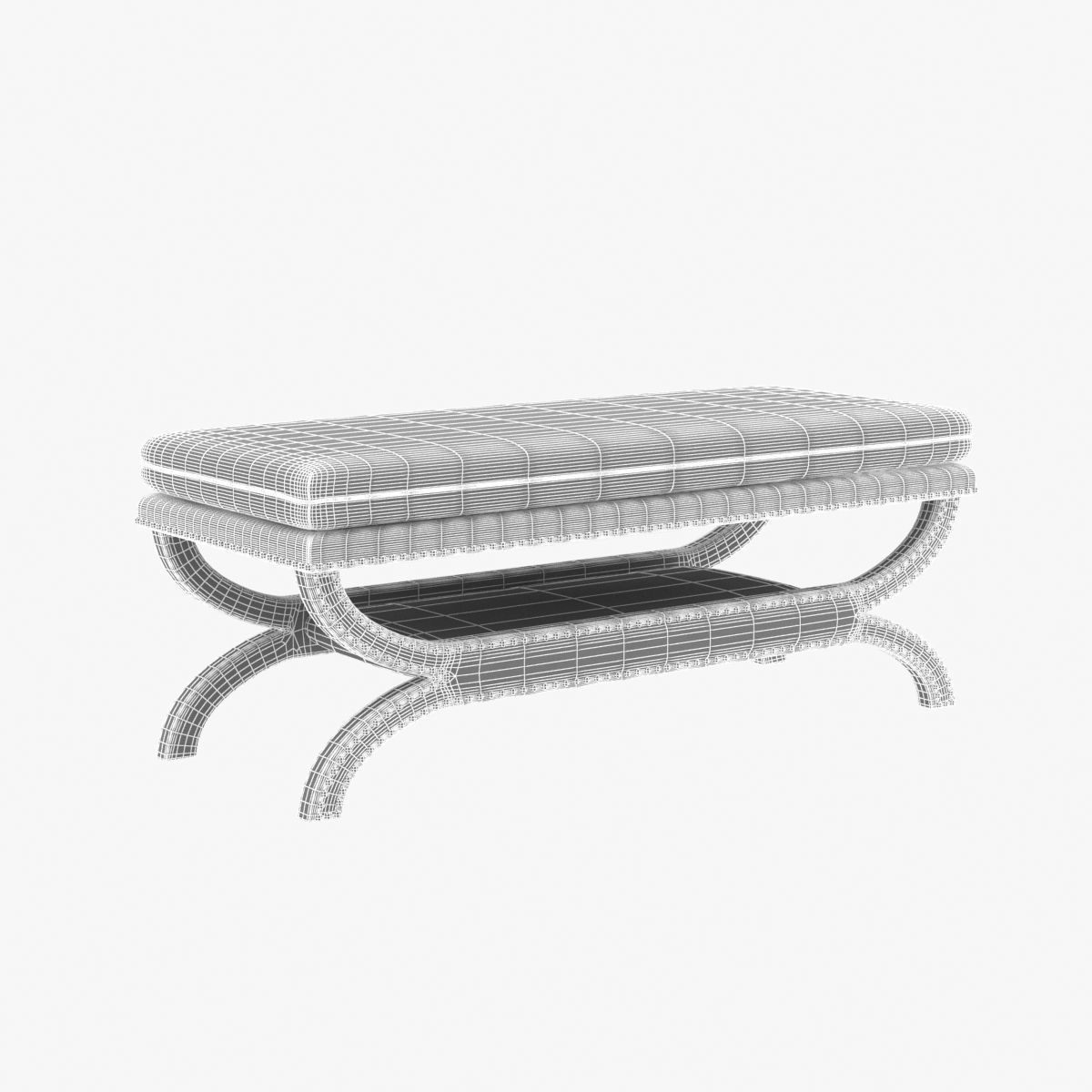 Coaster Fine Furniture fully upholstered bench 3D model_7