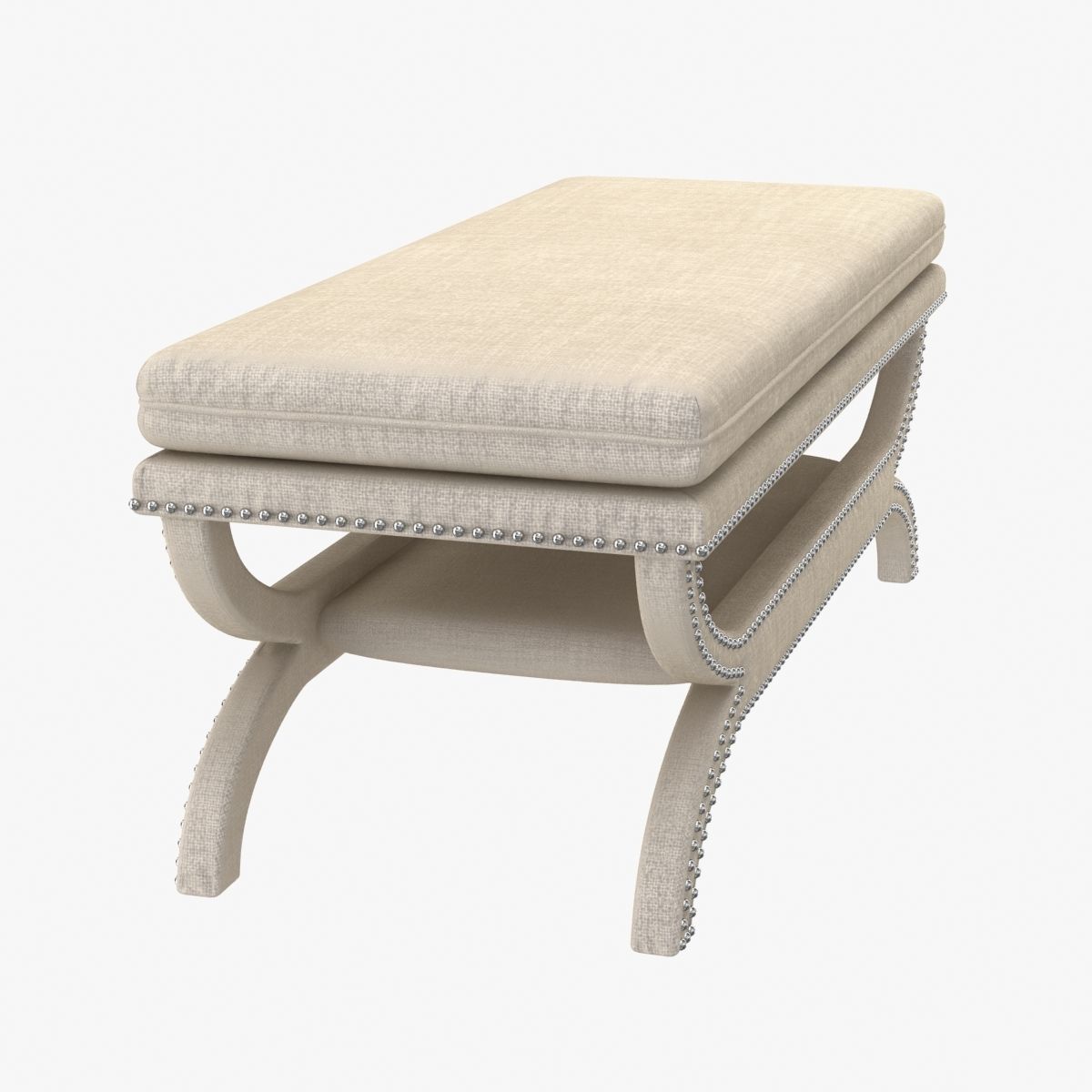 Coaster Fine Furniture fully upholstered bench 3D model_1