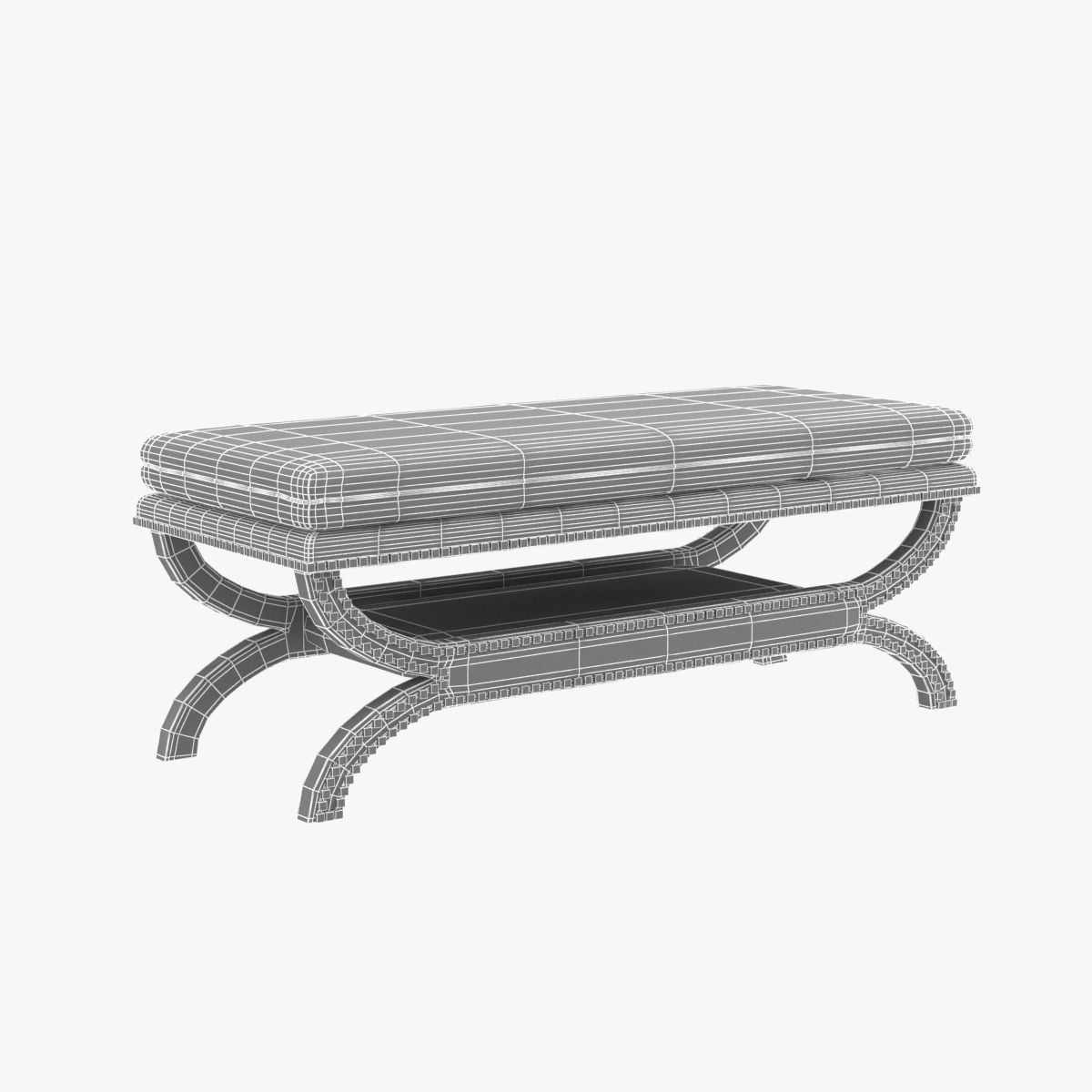 Coaster Fine Furniture fully upholstered bench 3D model_6