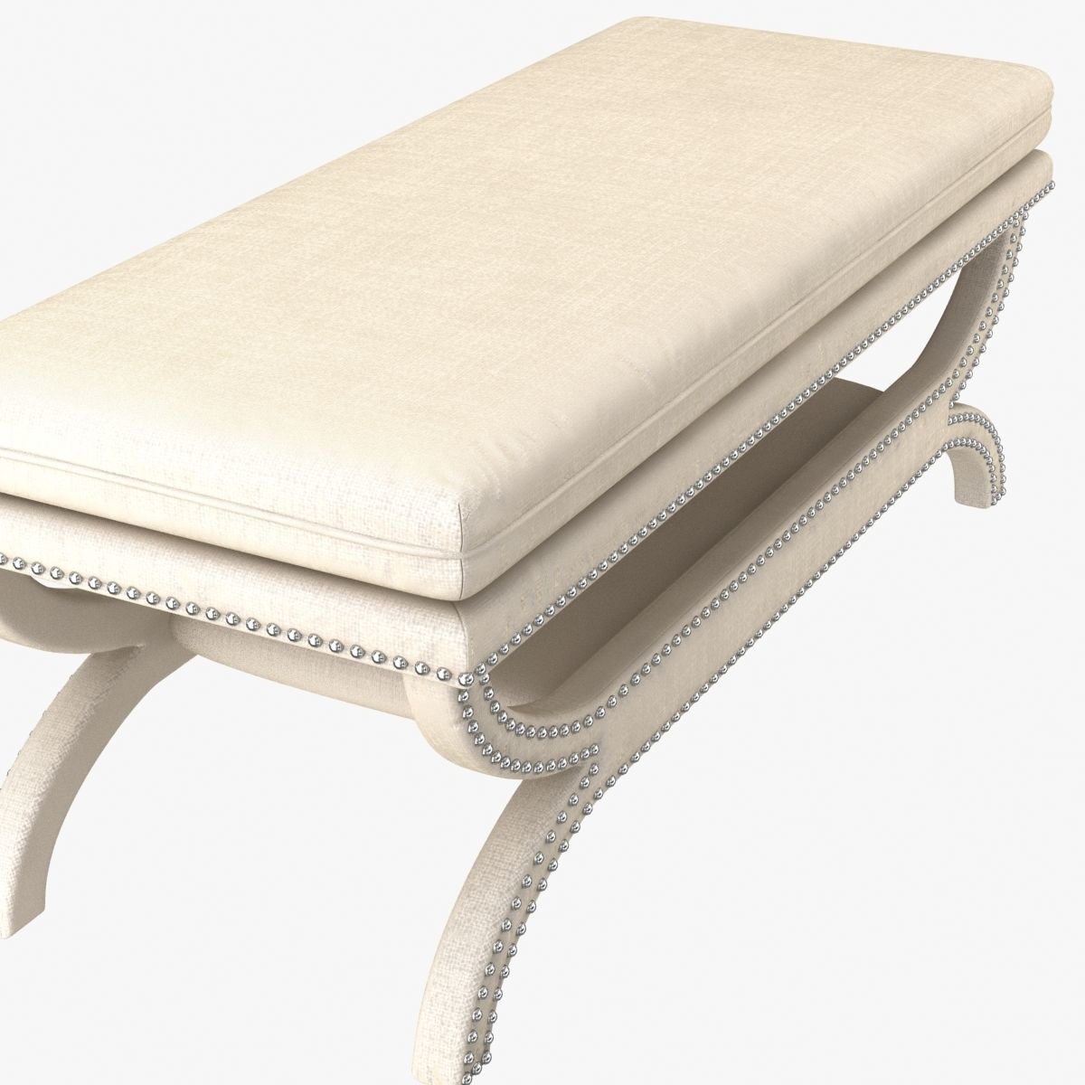 Coaster Fine Furniture fully upholstered bench 3D model_3