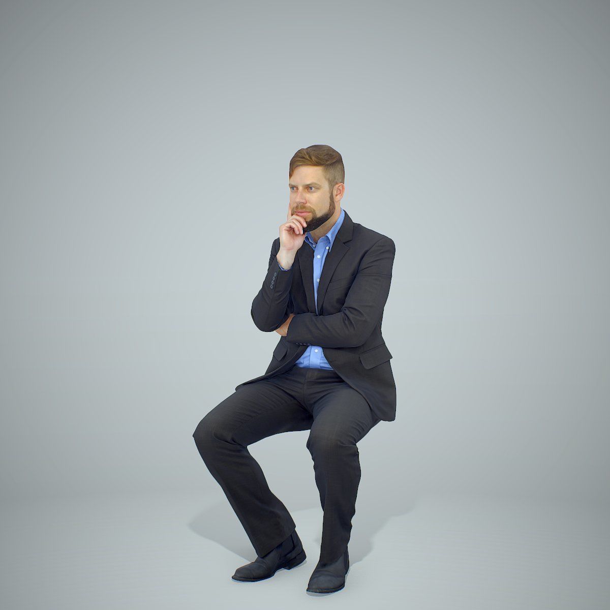 Ready-Posed 3D Casual Business Humans MeMsS021HD2 3D model_7