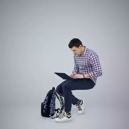 Ready-Posed 3D Students at University MeMsS017HD2