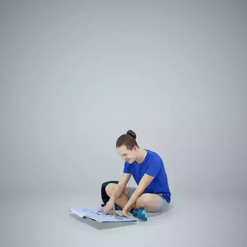 Ready-Posed 3D Students at University MeMsS017HD2