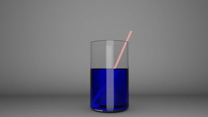 Juice Glass with Straw 3D model