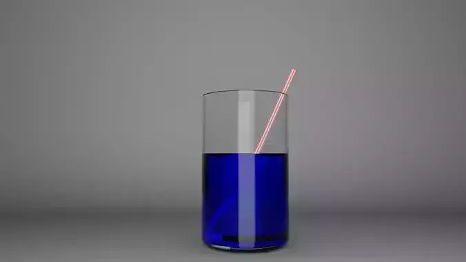 Juice Glass with Straw 3D model