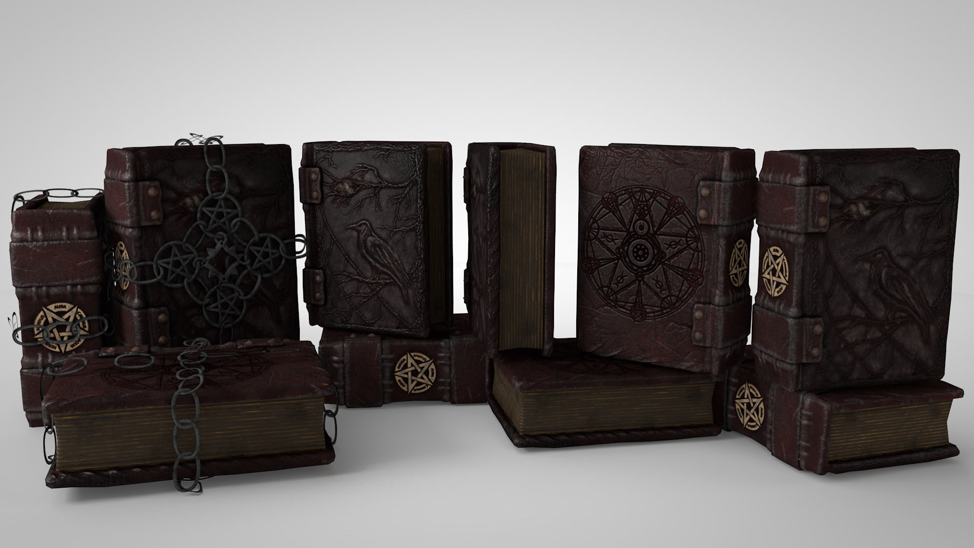 Grimoire A book of magic Low-poly 3D model_0