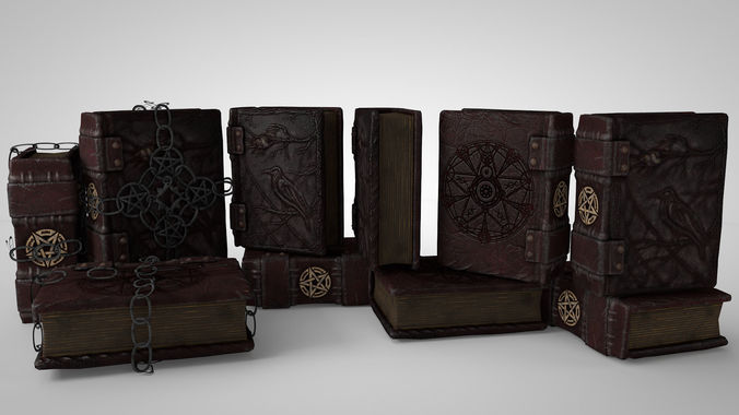 Grimoire A book of magic Low-poly 3D model