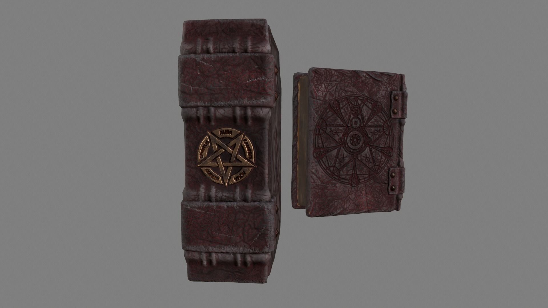 Grimoire A book of magic Low-poly 3D model_3