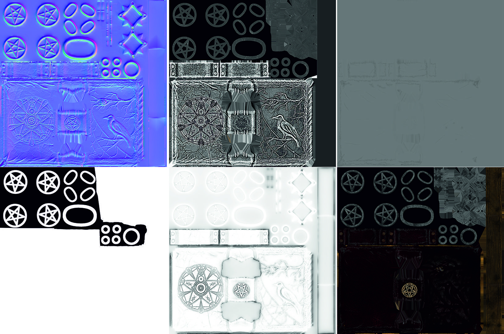 Grimoire A book of magic Low-poly 3D model_5