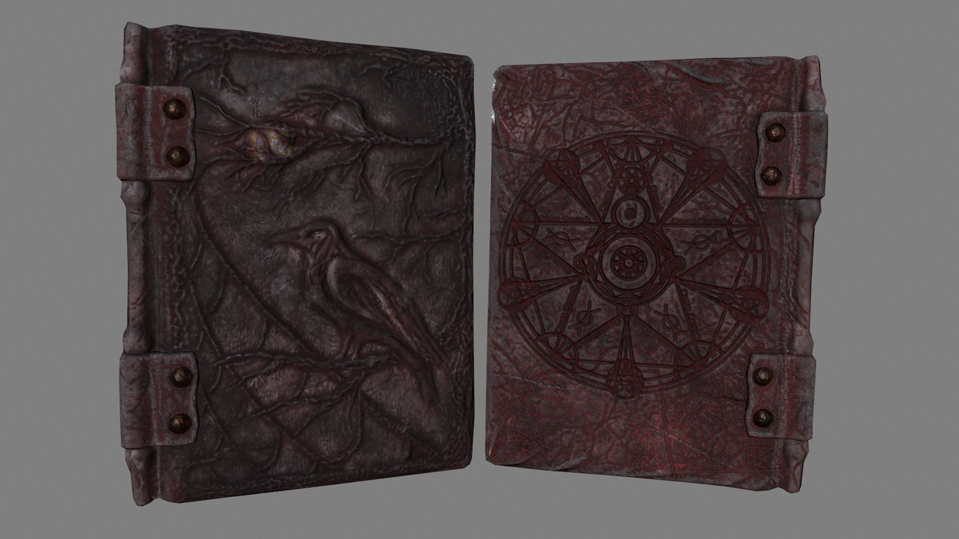 Grimoire A book of magic Low-poly 3D model_2