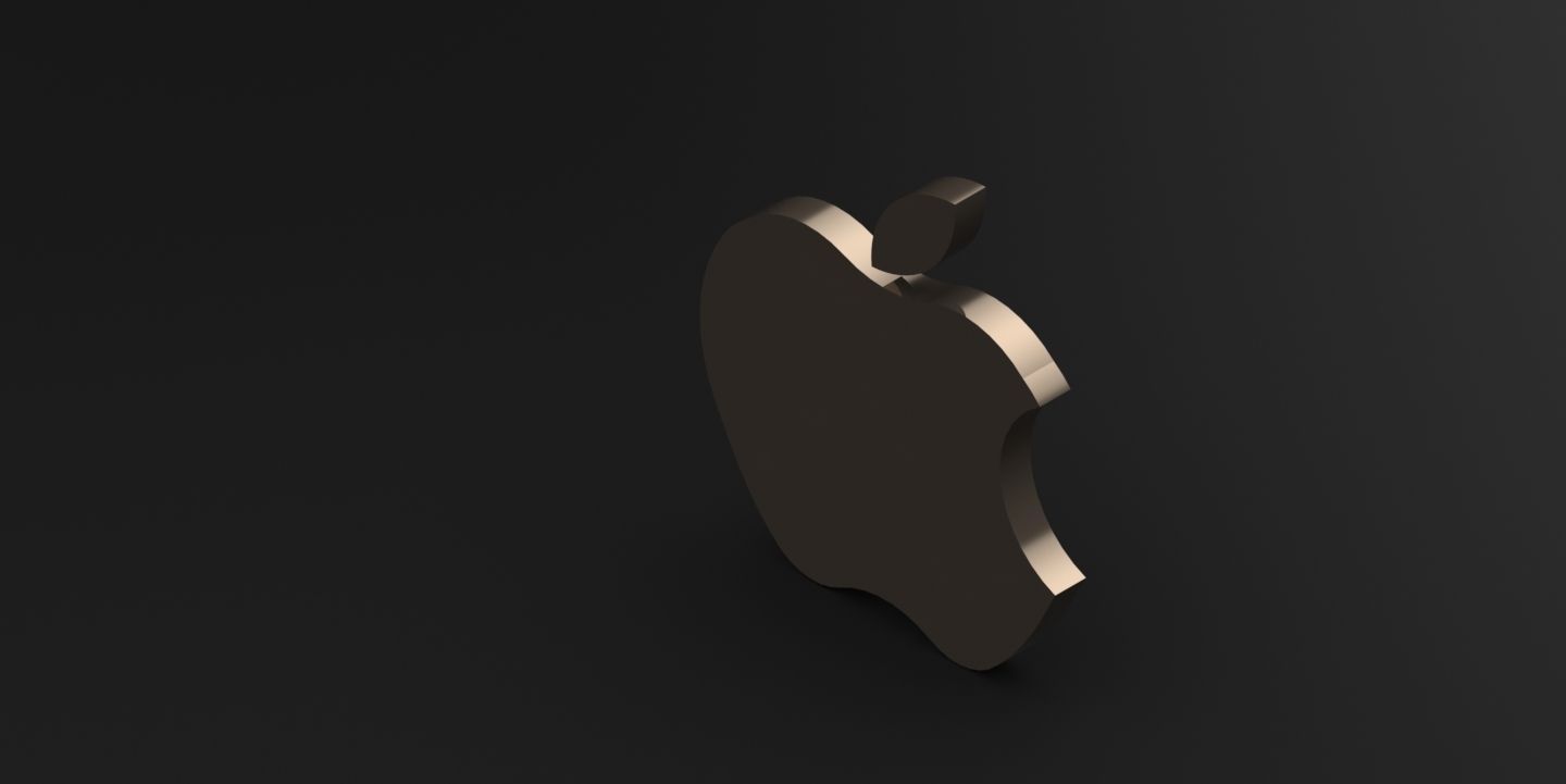Apple golden logo 3D model_3