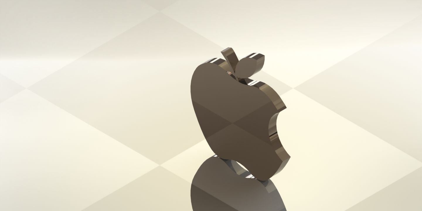 Apple golden logo 3D model_1