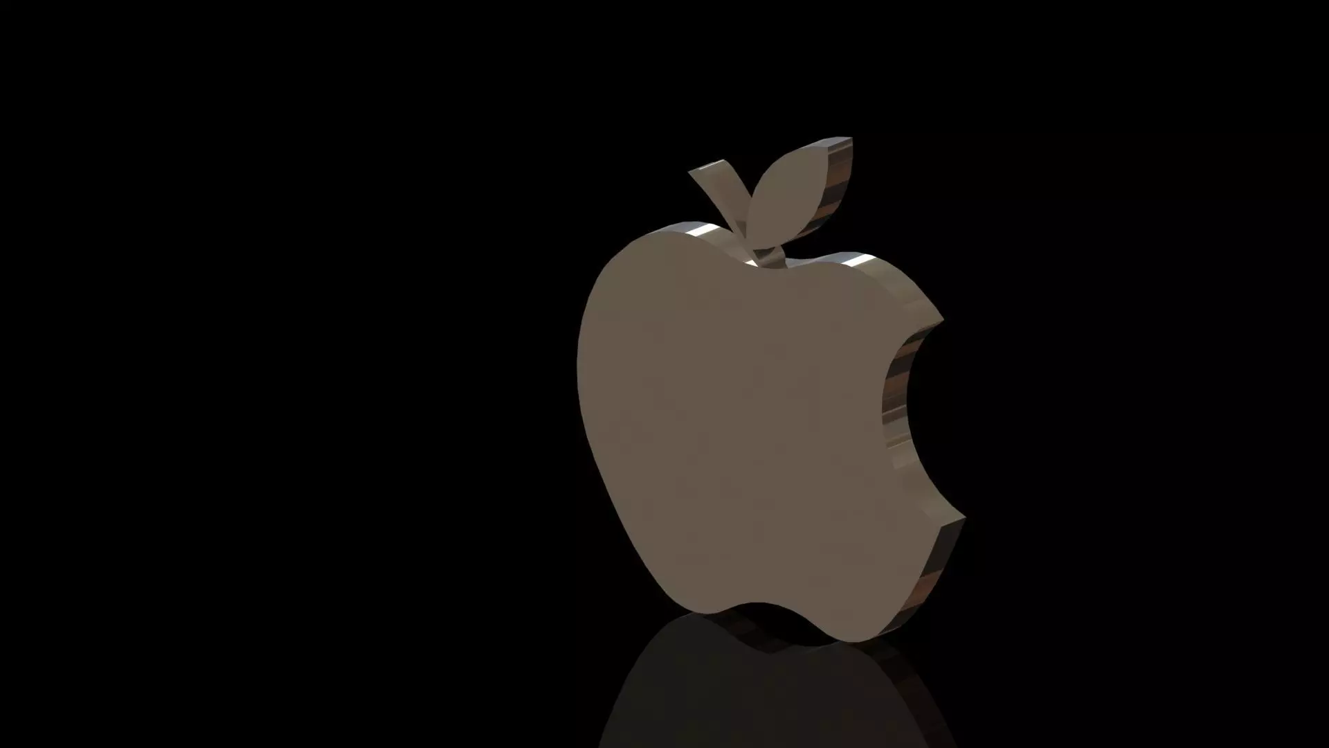 Apple golden logo 3D model_0