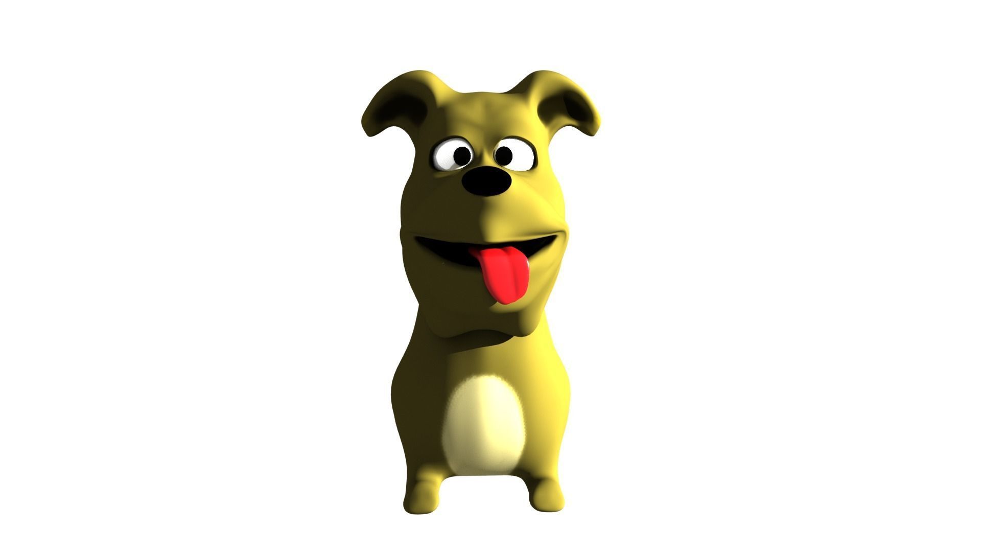 Dog Cartoon  - LOD Low-poly 3D model_1