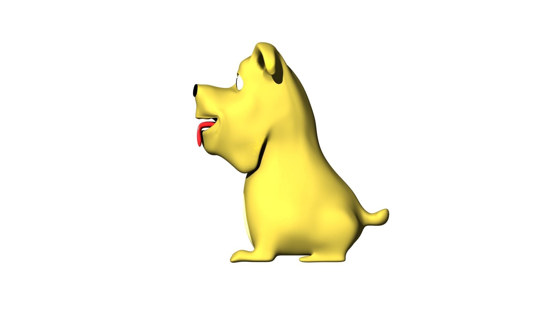 Dog Cartoon  - LOD Low-poly 3D model_3
