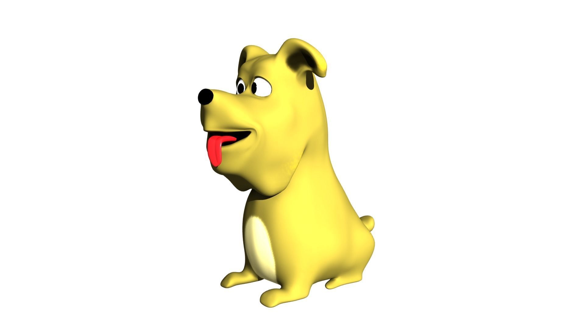 Dog Cartoon  - LOD Low-poly 3D model_5
