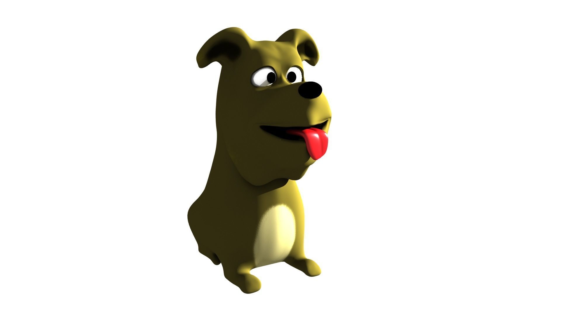 Dog Cartoon  - LOD Low-poly 3D model_2