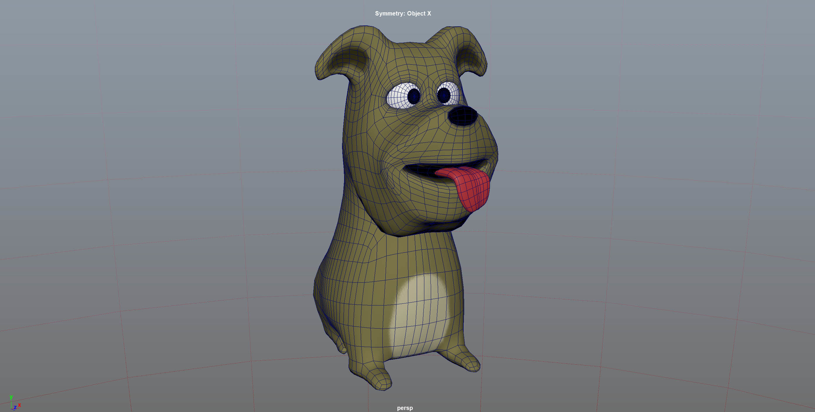 Dog Cartoon  - LOD Low-poly 3D model_7