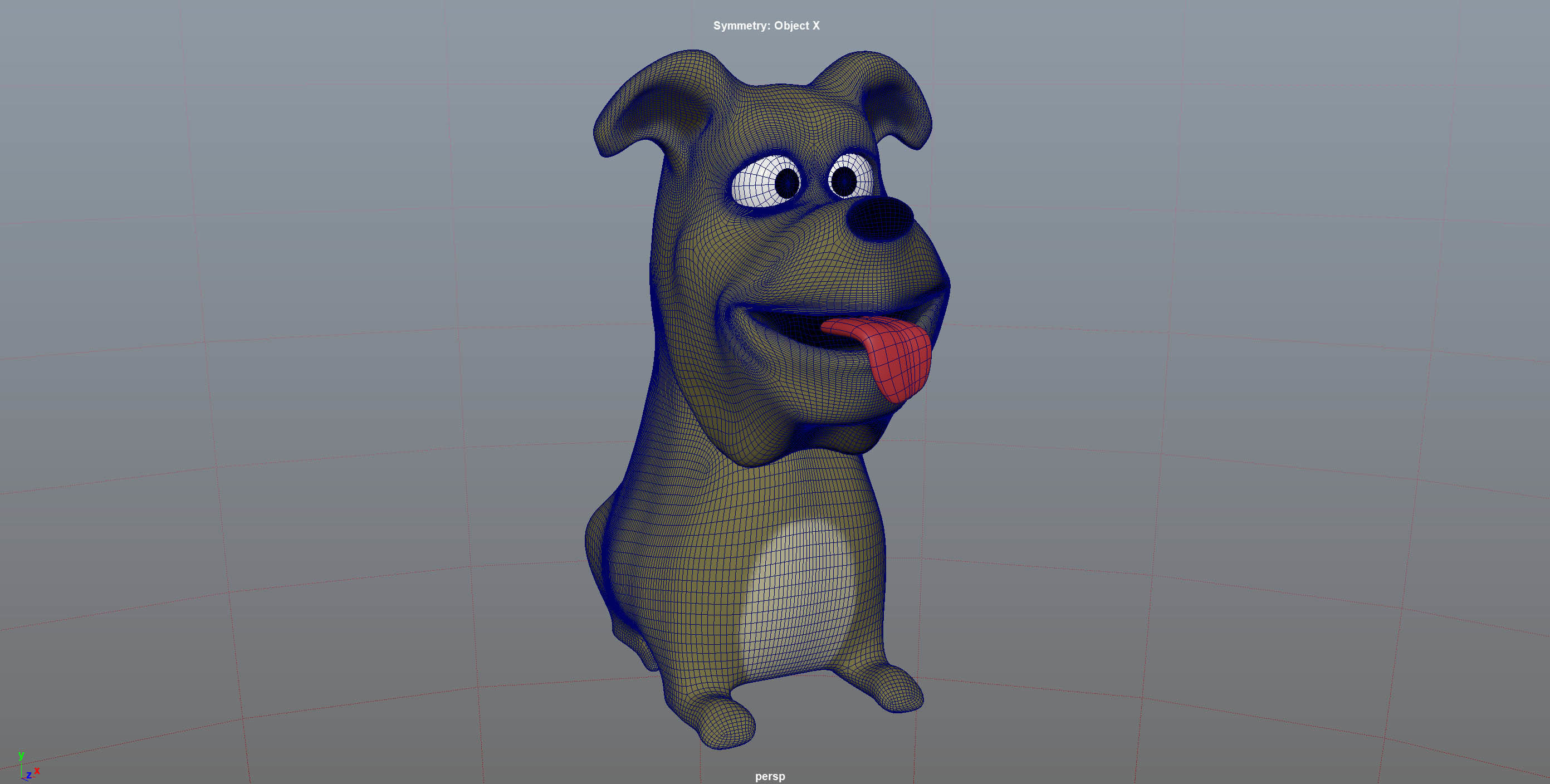 Dog Cartoon  - LOD Low-poly 3D model_6
