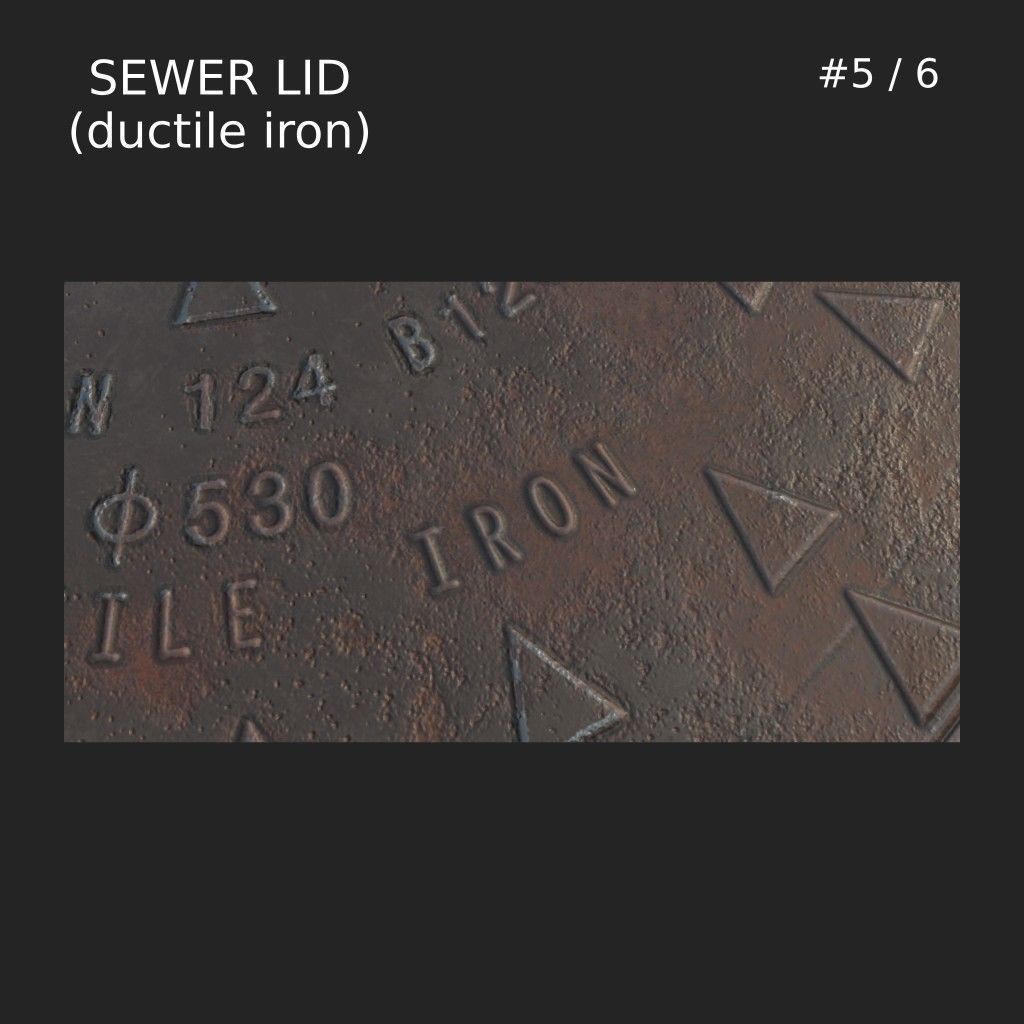 Sewer Lid - ductile iron - LOW Low-poly 3D model_8