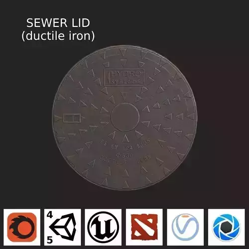 Sewer Lid - ductile iron - LOW Low-poly 3D model Sewer Lid - ductile iron - LOW Low-poly 3D model