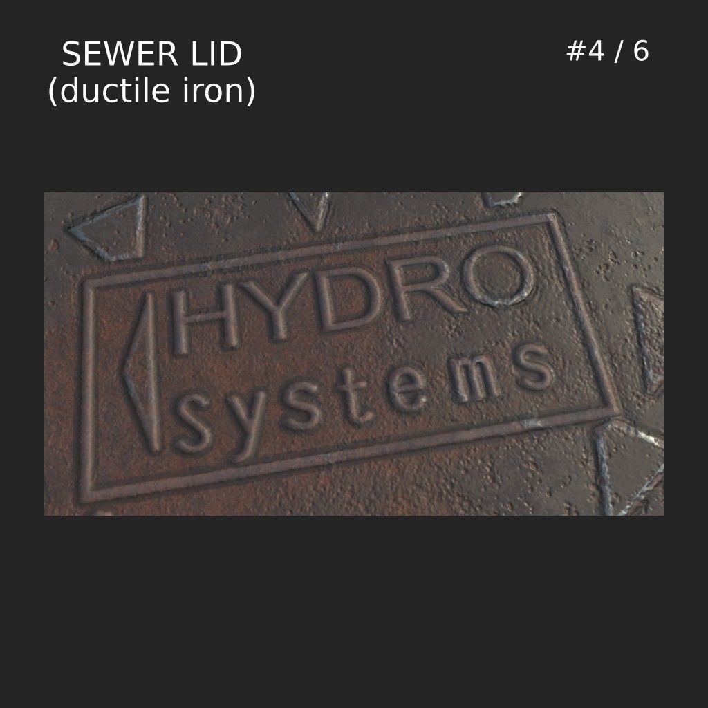 Sewer Lid - ductile iron - LOW Low-poly 3D model_7