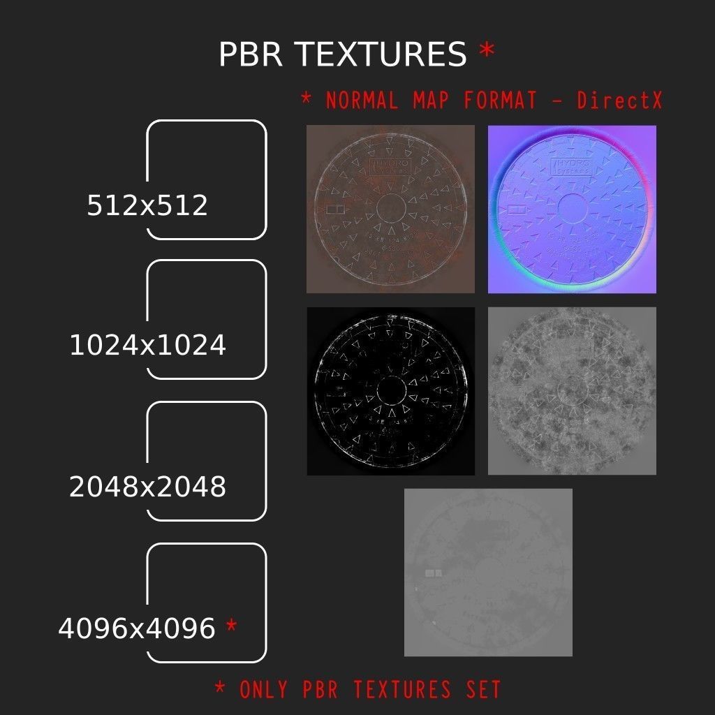 Sewer Lid - ductile iron - LOW Low-poly 3D model_3