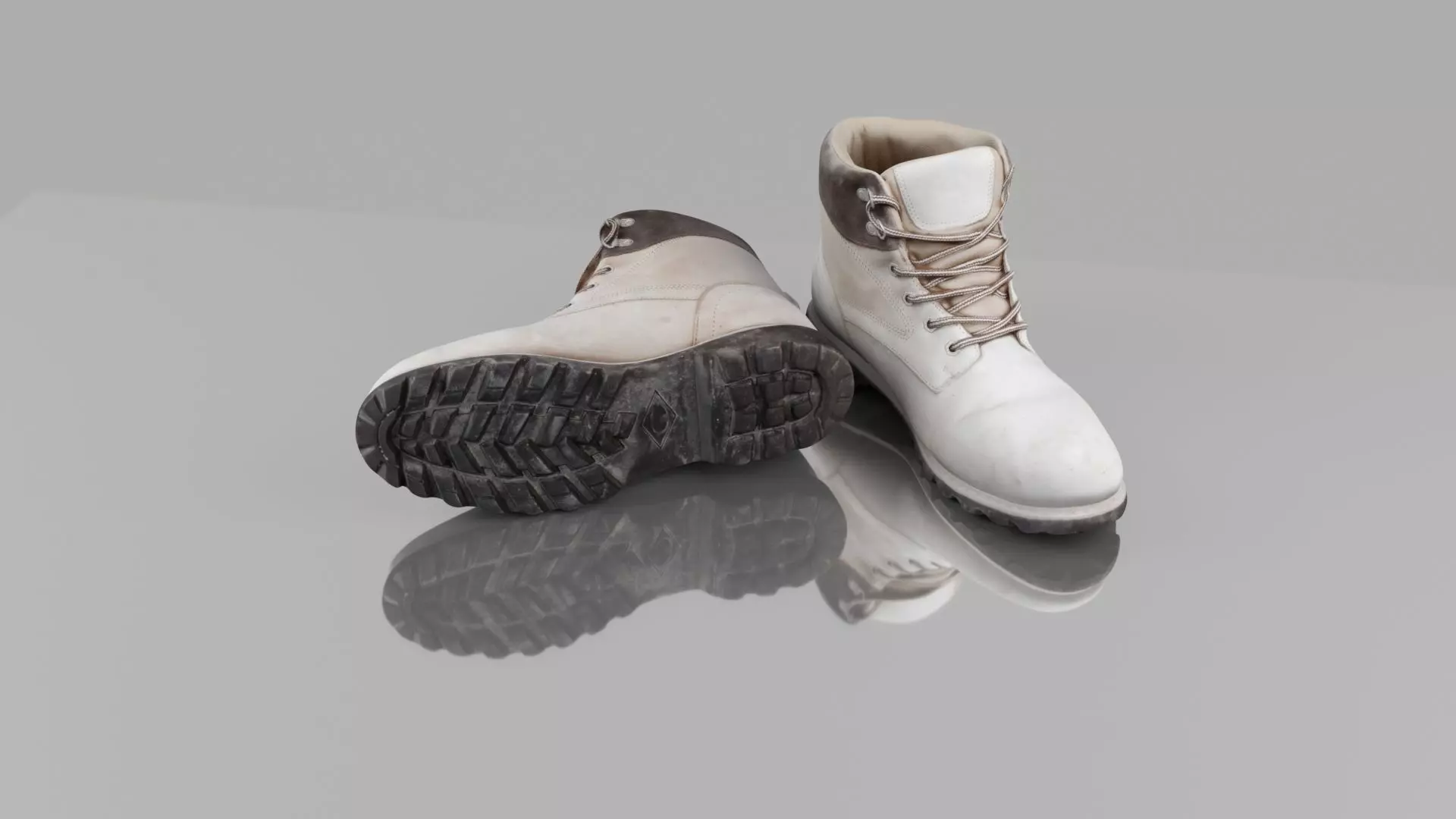 Old boots Low-poly 3D model