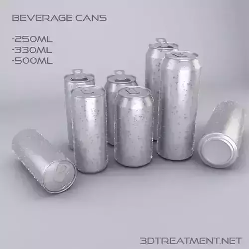 Beverage Cans In 3 Sizes 3D model