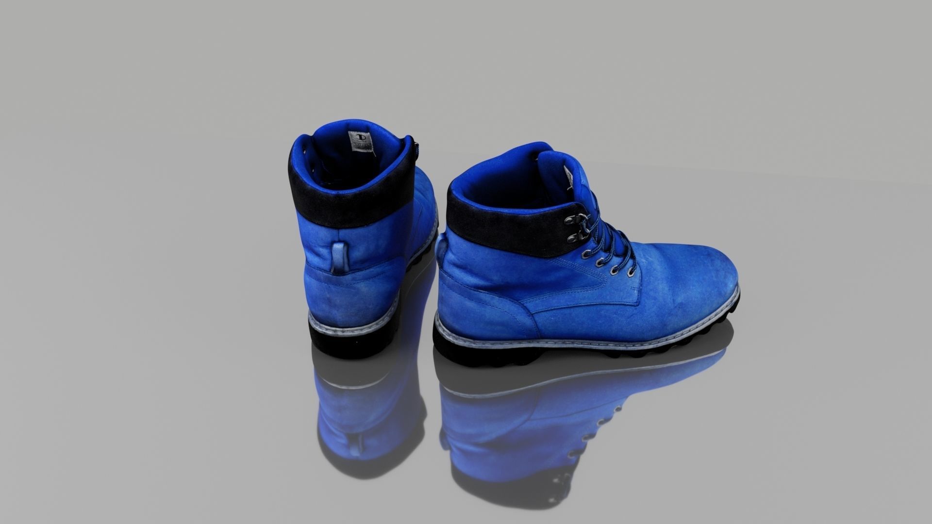 Boots pair of Low-poly 3D model_3