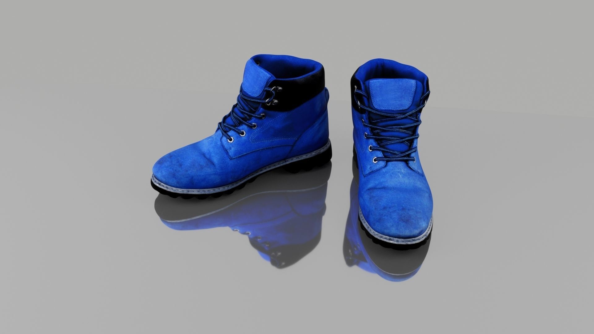 Boots pair of Low-poly 3D model_1