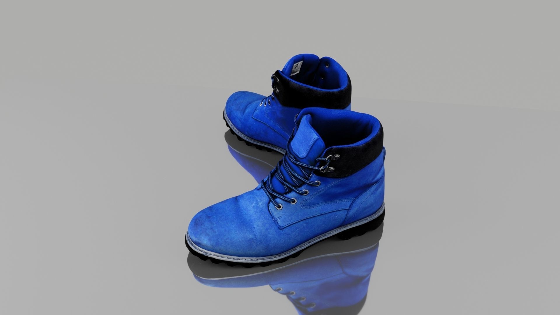Boots pair of Low-poly 3D model_2