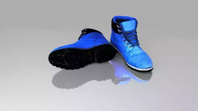 Boots pair of Low-poly 3D model