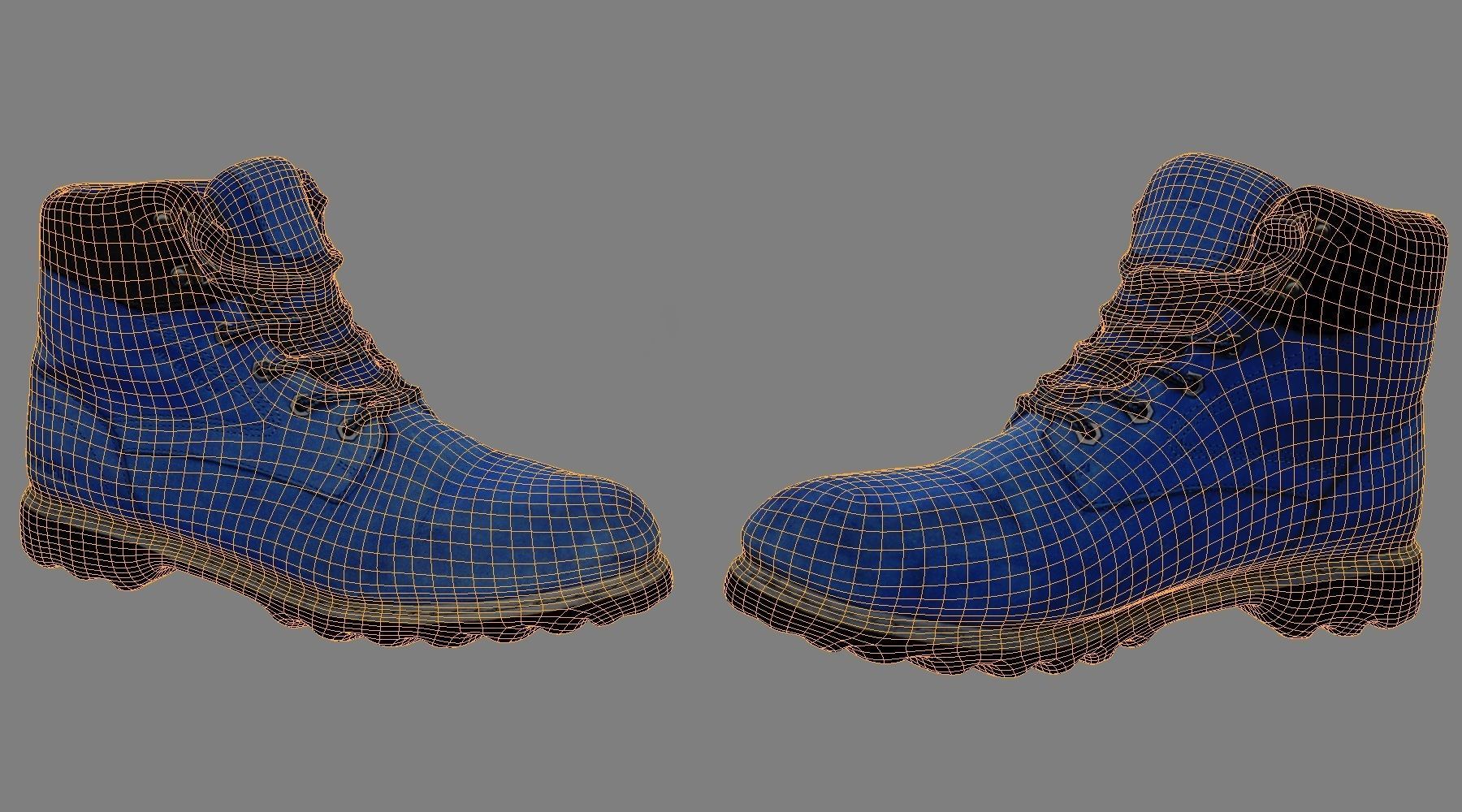 Boots pair of Low-poly 3D model_4
