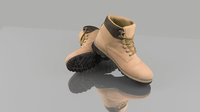 Winter boots Low-poly 3D model