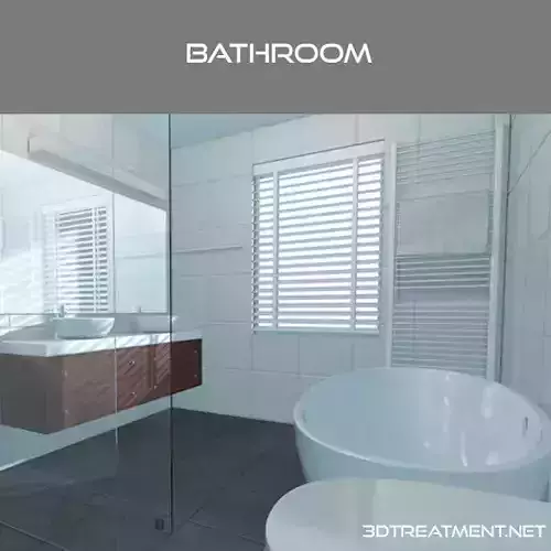Bathroom with bathtub and sink 3D model