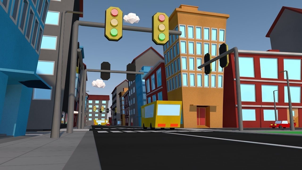 Low Poly City Pack Low-poly 3D model_7