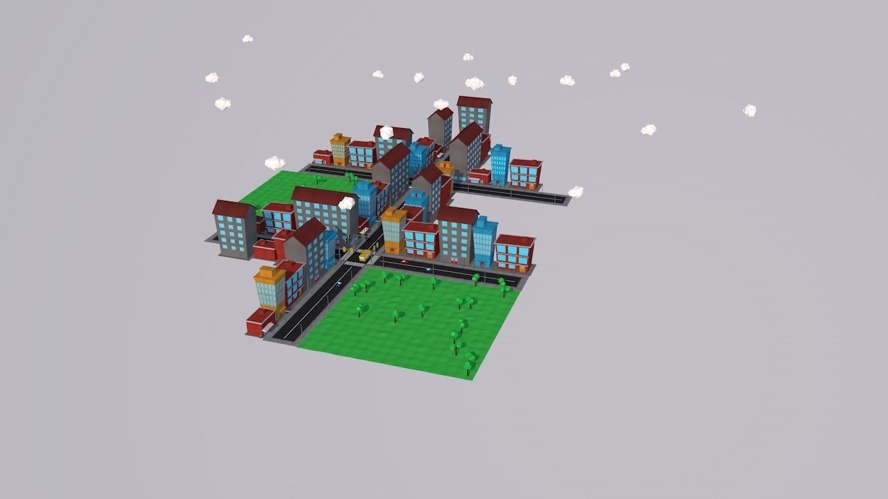 Low Poly City Pack Low-poly 3D model_3
