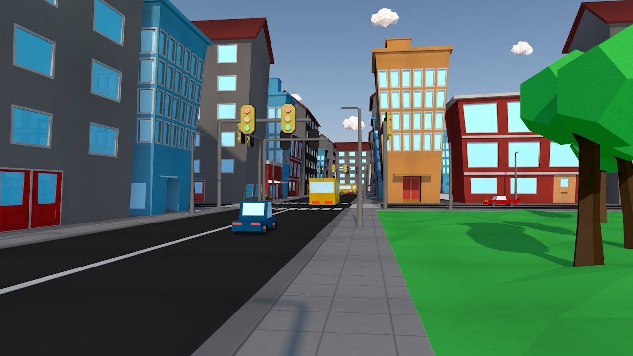 Low Poly City Pack Low-poly 3D model_6