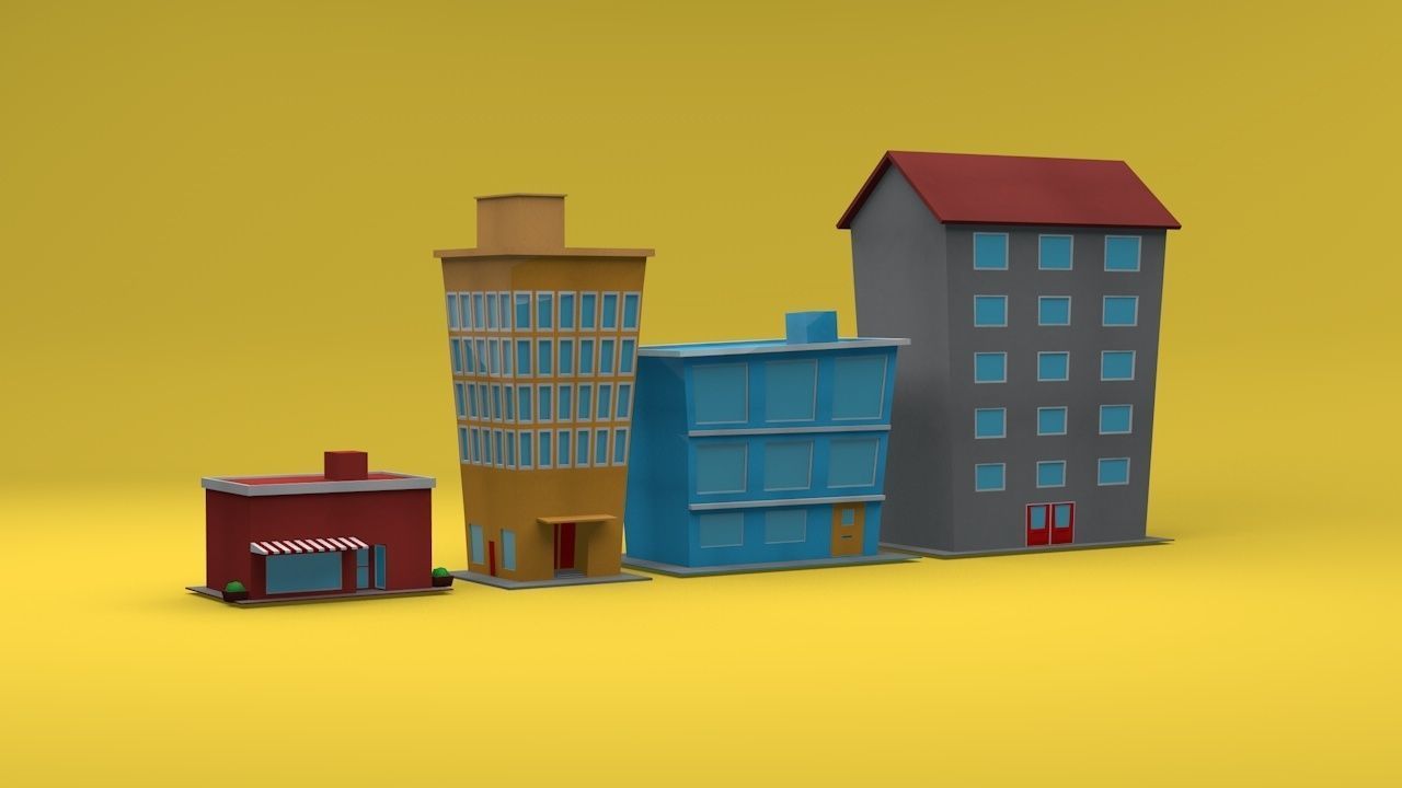Low Poly City Pack Low-poly 3D model_8