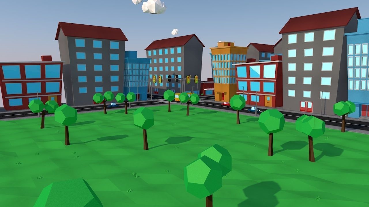 Low Poly City Pack Low-poly 3D model_2