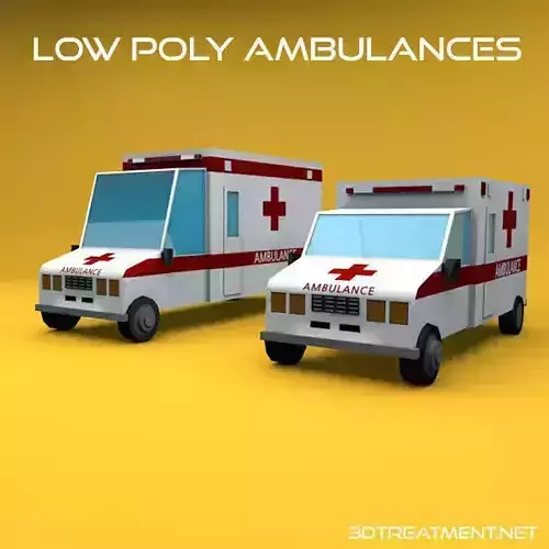 Low Poly Ambulances ambulance Low-poly 3D model