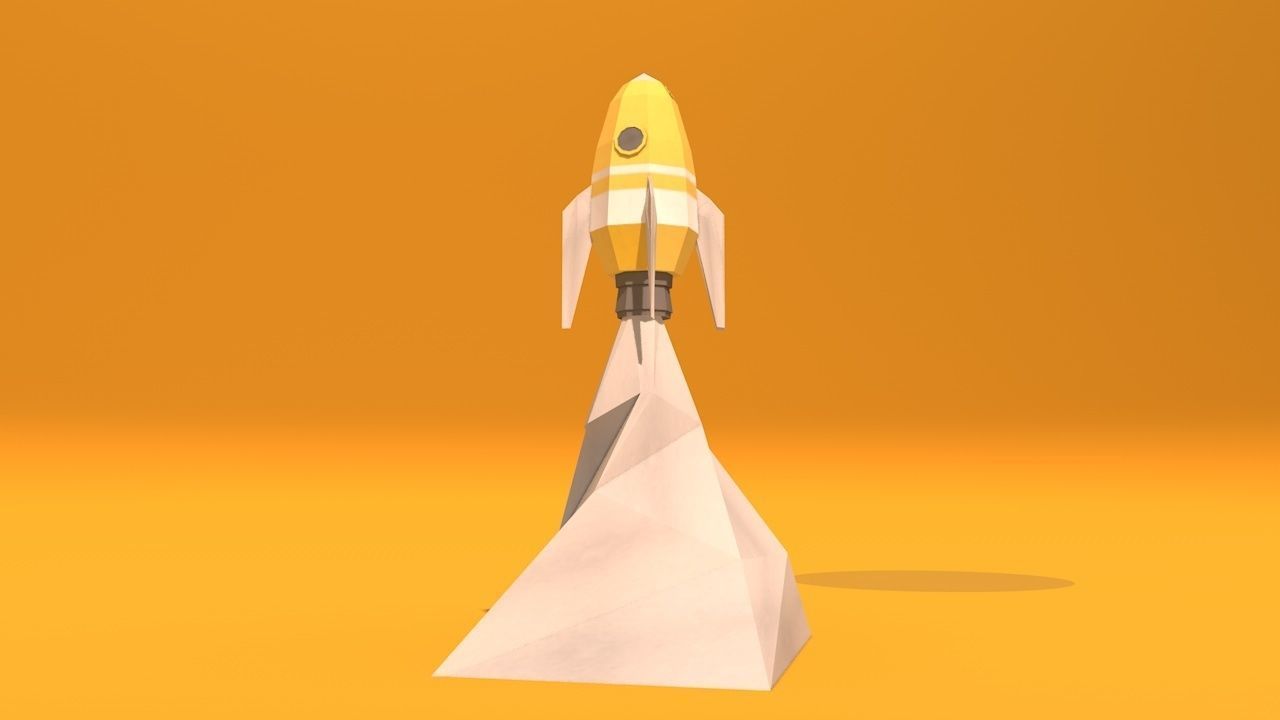 Low Poly Rockets rocket 3D model_5